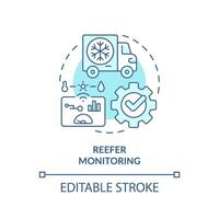 Reefer monitoring soft blue concept icon. Fleet cars management. Industry regulation standards. Round shape line illustration. Abstract idea. Graphic design. Easy to use in infographic, presentation vector