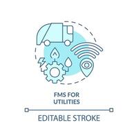 fms para utilidades suave azul concepto icono. público transporte, ciudad infraestructura. redondo forma línea ilustración. resumen idea. gráfico diseño. fácil a utilizar en infografía, presentación vector