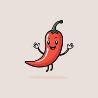Red hot chilli pepper clip art illustration vector design