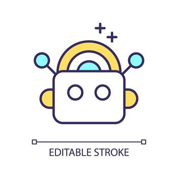 artificial creatividad rgb color icono. computacional creatividad. automatización en creativo proceso. máquina aprendiendo. aislado vector ilustración. sencillo lleno línea dibujo. editable carrera