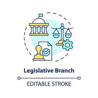 Legislative branch multi color concept icon. Constitution authority, government structure. Public sector social policy. Round shape line illustration. Abstract idea. Graphic design. Easy to use vector