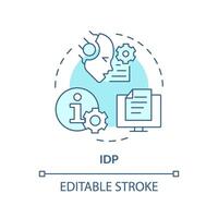 IDP ai soft blue concept icon. Intelligent document processing. Data management. Round shape line illustration. Abstract idea. Graphic design. Easy to use in infographic, presentation vector