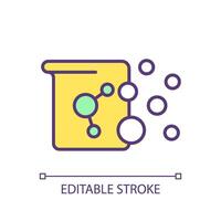 Scientific fermentation RGB color icon. Laboratory conditions, testing. Biotechnological process. Synthetic biology. Isolated vector illustration. Simple filled line drawing. Editable stroke