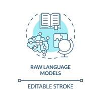 Raw language models soft blue concept icon. Advanced machine learning. Artificial intelligence. Round shape line illustration. Abstract idea. Graphic design. Easy to use in infographic, presentation vector