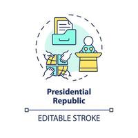 Presidential republic multi color concept icon. Branches government, constitution authority. Democratic ballot system. Round shape line illustration. Abstract idea. Graphic design. Easy to use vector