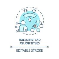 Assuming multiple roles soft blue concept icon. Roles associated with purpose, domain. Round shape line illustration. Abstract idea. Graphic design. Easy to use in promotional material vector