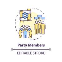 Political party members multi color concept icon. Government structure. Social policy, public administration. Round shape line illustration. Abstract idea. Graphic design. Easy to use vector