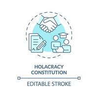 Holacracy constitution soft blue concept icon. Rules and structures of holacracy organization. Round shape line illustration. Abstract idea. Graphic design. Easy to use in promotional material vector