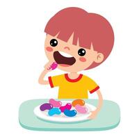 Illustration Of Kid With Jelly Bean vector