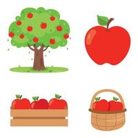 Illustration Of Various Apple Elements vector