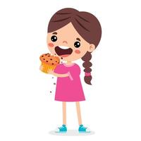 Illustration Of Kid With Muffin vector