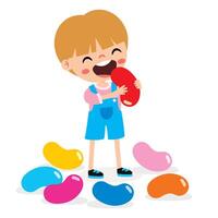 Illustration Of Kid With Jelly Bean vector