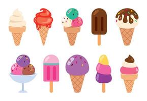 Colletion Of Various Ice Creams vector