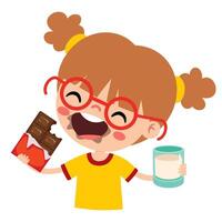 ilustración de niño con chocolate vector