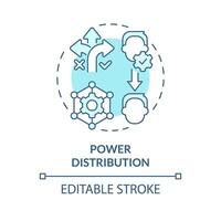 Power distribution soft blue concept icon. Responsibility. Employee engagement in decision-making. Round shape line illustration. Abstract idea. Graphic design. Easy to use in promotional material vector