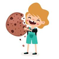 Illustration Of Kid With Cookie vector