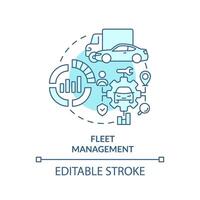 Fleet management soft blue concept icon. Vehicle maintenance. Operational efficiency. Round shape line illustration. Abstract idea. Graphic design. Easy to use in infographic, presentation vector