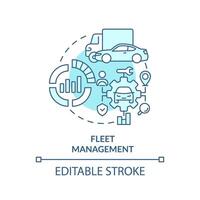 flota administración suave azul concepto icono. vehículo mantenimiento. Operacional eficiencia. redondo forma línea ilustración. resumen idea. gráfico diseño. fácil a utilizar en infografía, presentación vector