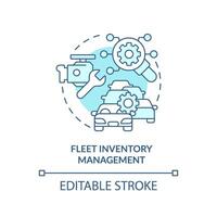 Fleet inventory management soft blue concept icon. Vehicle diagnostic, efficiency control. Round shape line illustration. Abstract idea. Graphic design. Easy to use in infographic, presentation vector