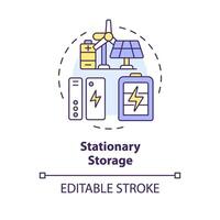 Stationary storage multi color concept icon. High density energy source. Power battery supply. Round shape line illustration. Abstract idea. Graphic design. Easy to use in brochure, booklet vector