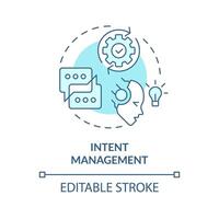 Intent management soft blue concept icon. Natural language processing. Sentiment analysis. Round shape line illustration. Abstract idea. Graphic design. Easy to use in infographic, presentation vector