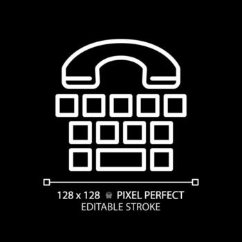 Communication device for the deaf white linear icon for dark theme. Hearing problem medicine. Modern technology deaf device. Thin line illustration. Isolated symbol for night mode. Editable stroke vector