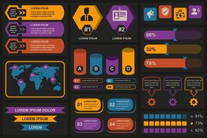 conjunto de infografía elementos datos visualización vector diseño modelo. lata ser usado para pasos, opciones, negocio proceso, flujo de trabajo, diagrama, diagrama de flujo concepto, línea de tiempo, márketing iconos, informacion gráficos.