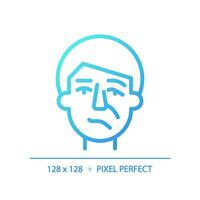 Facial nerve paralysis gradient linear vector icon. Bells palsy. Neurological condition. Physiotherapy injury recovery. Thin line color symbol. Modern style pictogram. Vector isolated outline drawing