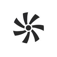 AI generated Environmental monitoring solution monochrome glyph logo. Windmill simple icon. Productivity symbol. Design element. Ai art for corporate branding, website vector