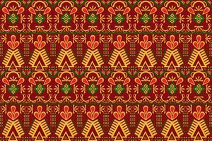 Seamless design pattern, traditional geometric flower zigzag pattern Christmas yellow yellow green white vector illustration design, abstract fabric pattern, aztec style for print textiles