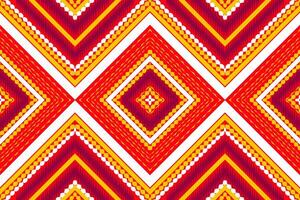 sin costura tela patrón, resumen geométrico triángulo ola zigzag ikat tribal. índigo blanco para impresión textiles, alfombras, telas vector