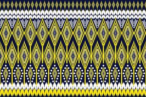 sin costura tela patrón, resumen geométrico triángulo ola zigzag ikat tribal. índigo blanco para impresión textiles, alfombras, telas vector