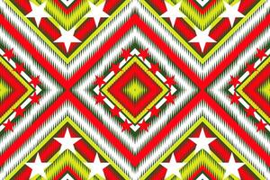 sin costura tela patrón, resumen geométrico triángulo ola zigzag ikat tribal. índigo blanco para impresión textiles, alfombras, telas vector