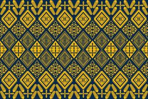 Seamless fabric pattern, abstract geometric triangle wave zigzag ikat tribal. Indigo white for print textiles, carpets, fabrics. vector