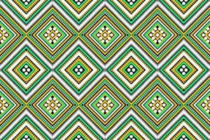 Seamless design pattern, traditional geometric flower zigzag pattern Christmas yellow yellow green white vector illustration design, abstract fabric pattern, aztec style for print textiles