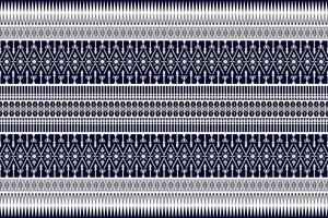 Seamless fabric pattern, abstract geometric triangle wave zigzag ikat tribal. Indigo white for print textiles, carpets, fabrics. vector