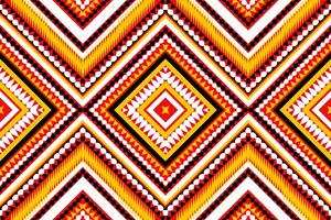 sin costura tela patrón, resumen geométrico triángulo ola zigzag ikat tribal. índigo blanco para impresión textiles, alfombras, telas vector