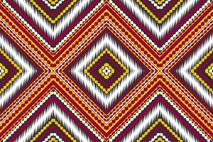 sin costura tela patrón, resumen geométrico triángulo ola zigzag ikat tribal. índigo blanco para impresión textiles, alfombras, telas vector