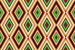 Seamless design pattern, traditional geometric flower zigzag pattern Christmas yellow yellow green white vector illustration design, abstract fabric pattern, aztec style for print textiles