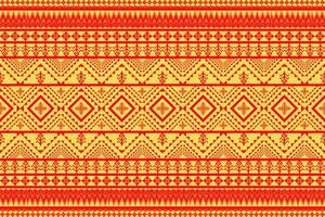 azteca tribal geométrico vector antecedentes en negro rojo amarillo blanco sin costura raya modelo. tradicional ornamento étnico estilo. diseño para textil, tela, ropa, cortina, alfombra, ornamento, envase.