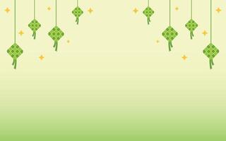 Islamic Banner Header Frame with Ketupat Element Decoration vector