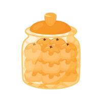 Kue Nastar in Jar is Indonesian Cookies for Eid Mubarak Celebration Vector Illustration