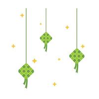 Ketupat Hanging for Header Frame Islamic Eid Al Fitr Element Decoration vector