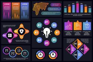 Set of infographic elements data visualization vector design template. Can be used for steps, options, business process, workflow, diagram, flowchart concept, timeline, marketing icons, info graphics.