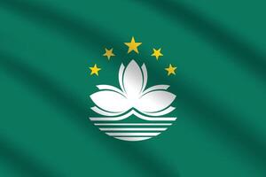 Flat Illustration of Macau flag. Macau national flag design. Macau wave flag. vector