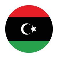 Libya national flag vector icon design. Libya circle flag. Round of Libya flag.
