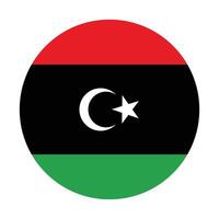 Libya national flag vector icon design. Libya circle flag. Round of Libya flag.