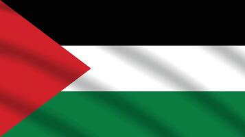 Flat Illustration of the Palestine flag. Palestine national flag design. Palestine wave flag. vector