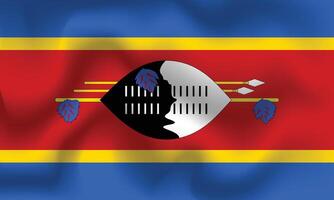 Flat Illustration of the Eswatini flag. Eswatini national flag design. Eswatini Wave flag. vector