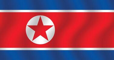 plano ilustración de el norte Corea nacional bandera. norte Corea bandera diseño. norte Corea ola bandera. vector